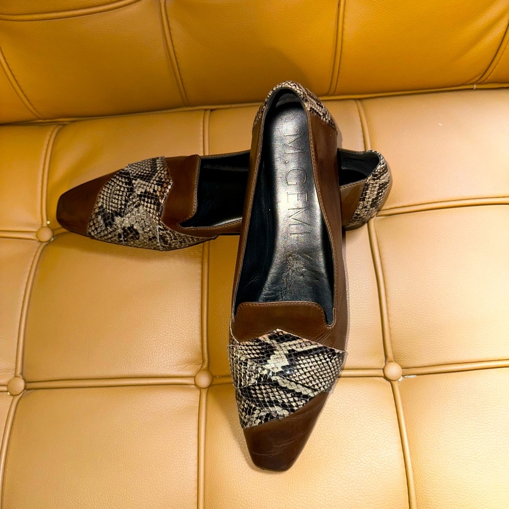 “DONATED” M.Gemi, Chocolaté Brown & Snakeskin Accent Loafer, Sz 41/ US 10, 10.5